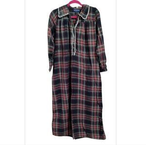 Charter Club Plaid Long Sleeve  Nightgown - Red and Green Size S